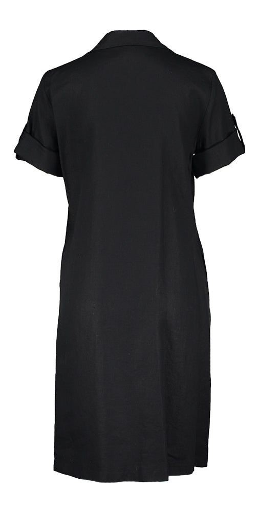 Robe en lin noir avec poches La Camicia