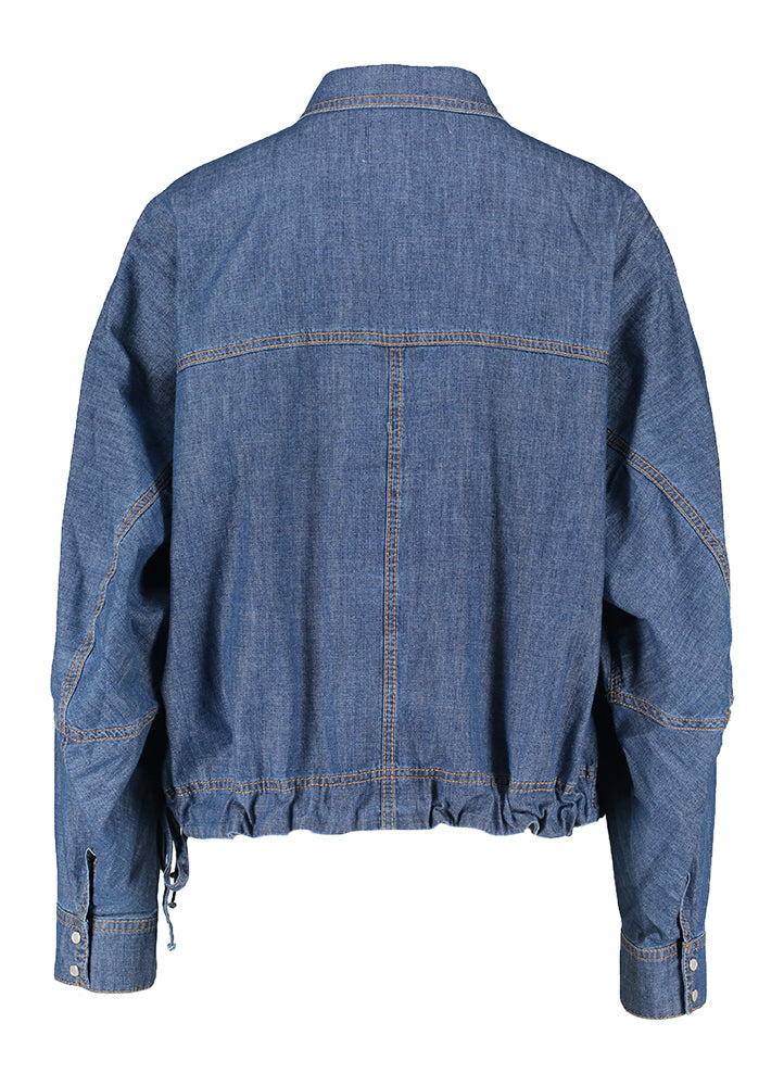 Chemisier en jean indigo avec grande poche poitrine Fihr Munthe