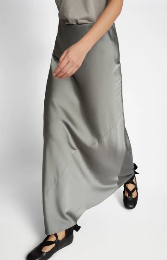 Dust green lange rok in glanzende stof Bardot Munthe