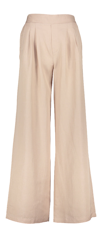 Beige wijde broek met bandplooi Jeff Kocca