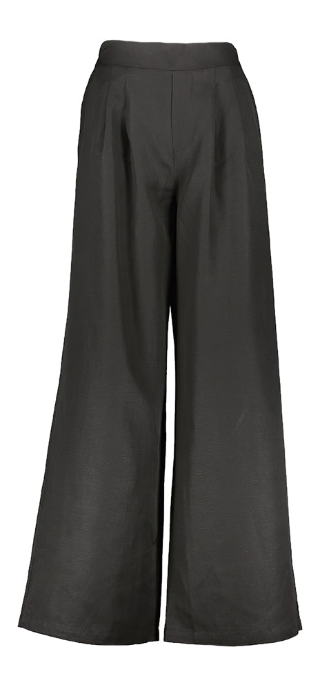 Zwarte wijde broek met bandplooi Jeff Kocca