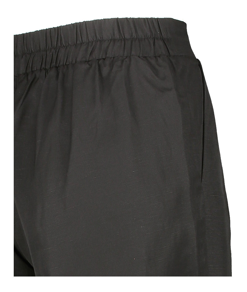 Zwarte wijde broek met bandplooi Jeff Kocca