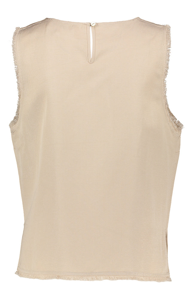 Chemisier sans manches couleur taupe Jeanine Kocca