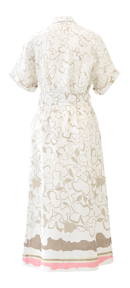 Robe en lin écru à imprimé Zelo Due Amanti