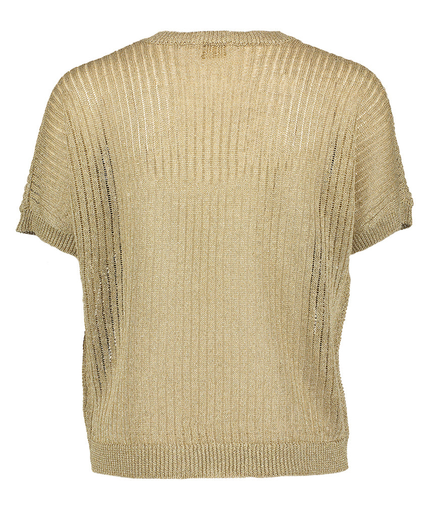 Goud kleurige pull met glitterdraad Puglia Due Amanti