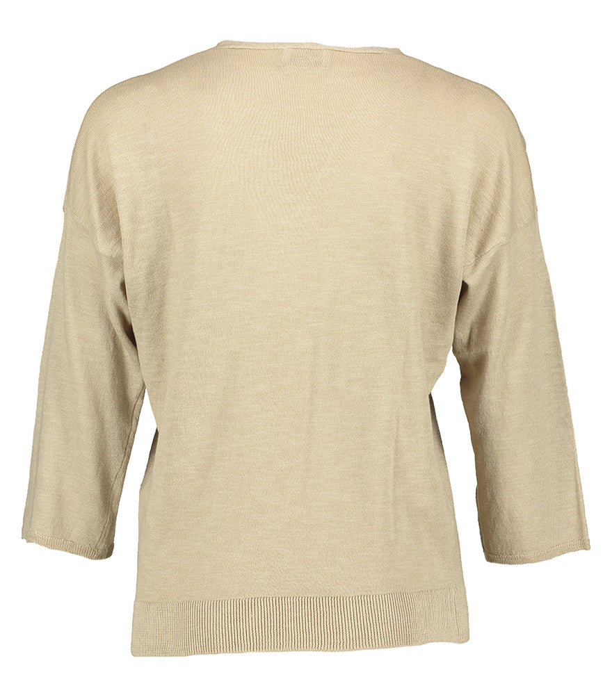 Beige linnen pul Florali Due Amanti