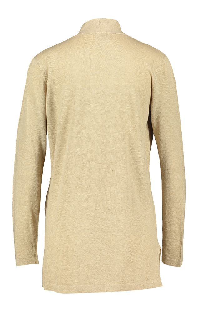 Beige openvallende linnen gilet Trento Due Amanti