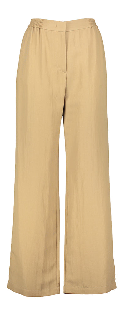 Tabacco beige losvallende broek Moa Due Amanti