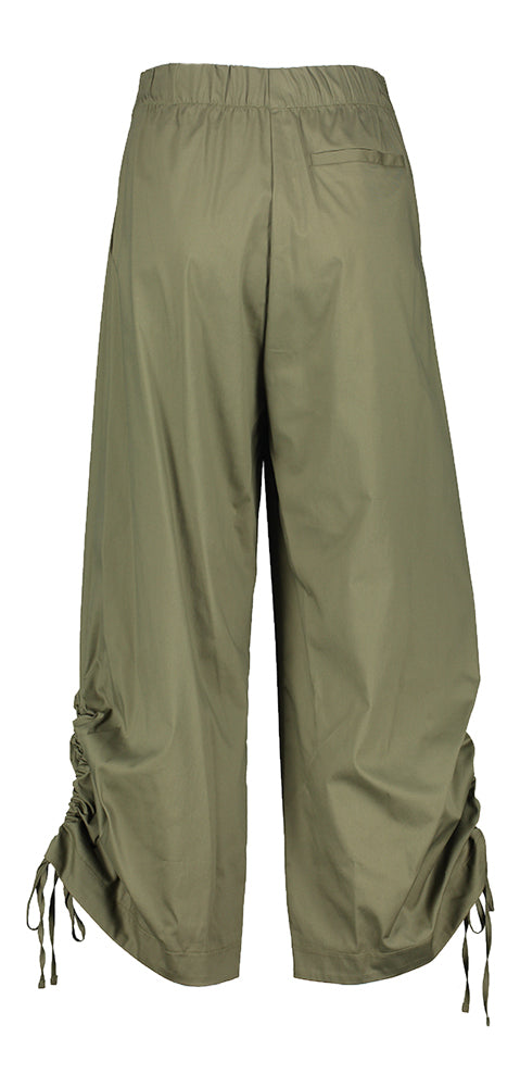 Pantalon kaki large à plis et cordon de serrage en bas Nassaw Due Amanti