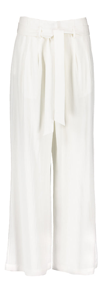 Witte wijde broek met bandplooi Esmeralda Due Amanti