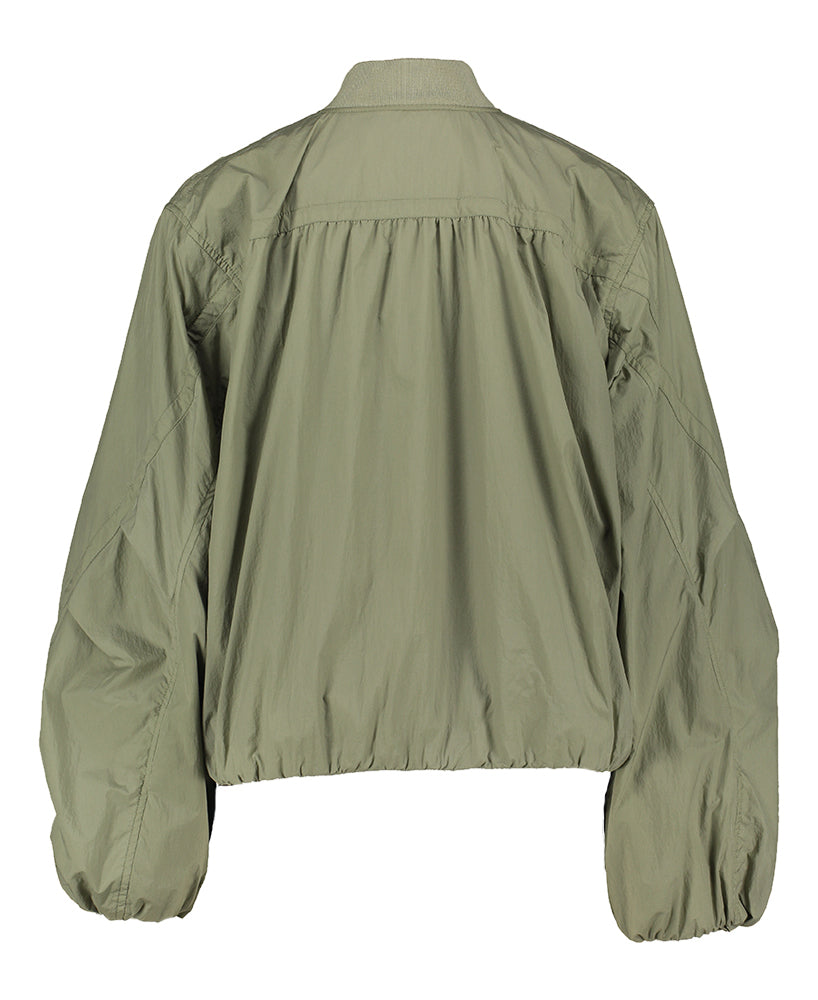 Kaki bomberjacket in parachutestof Joan Beaumont