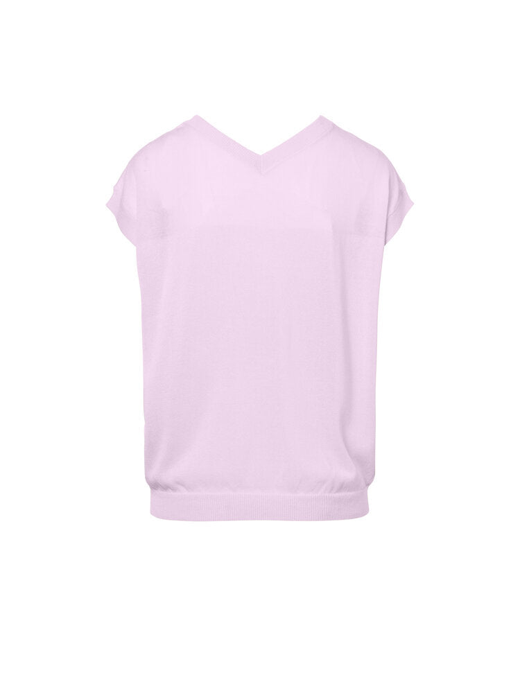 Pull rose fin à manches courtes Dion Beaumont