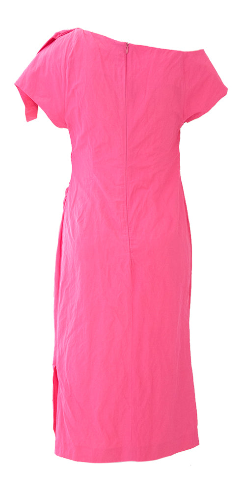 Fuchsia feestjurk met fronsdetail Cadeau Natan