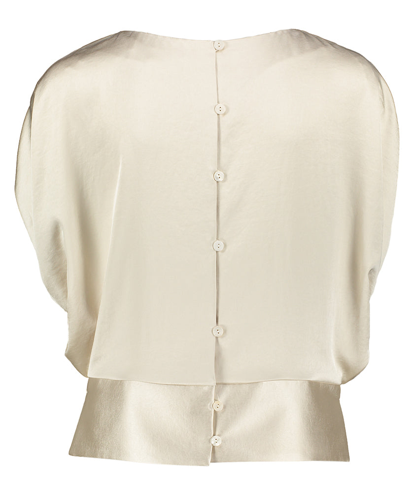 Parelmoerkleurige blouse met korte mouwen Choc Natan