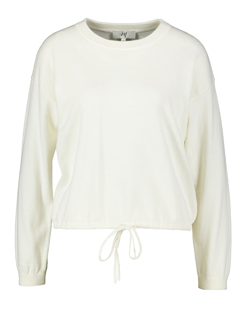 Pull en coton écru avec lien à nouer en bas Diego Jeff