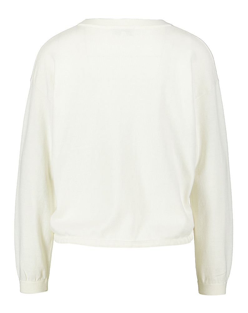 Pull en coton écru avec lien à nouer en bas Diego Jeff