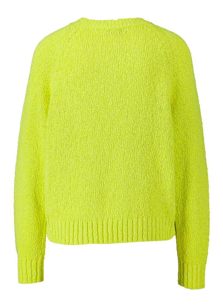 Fluo gele trui met hart Bella Jeff