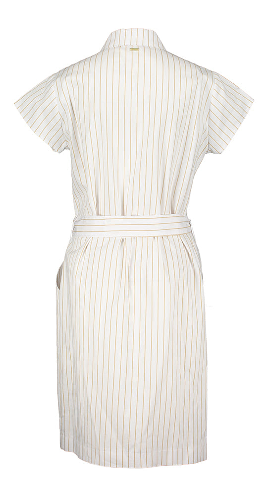 Robe blanche à rayures couleur camel Selma Blue Bay