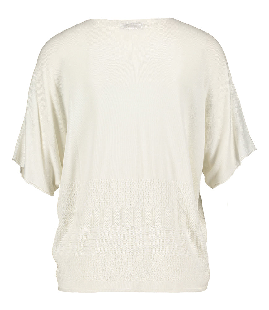 Haut écru à col en V Octavia Blue Bay
