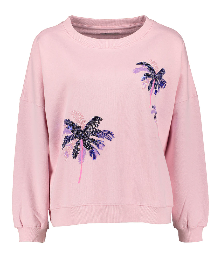 Roze trui met detail Orelie Blue Bay
