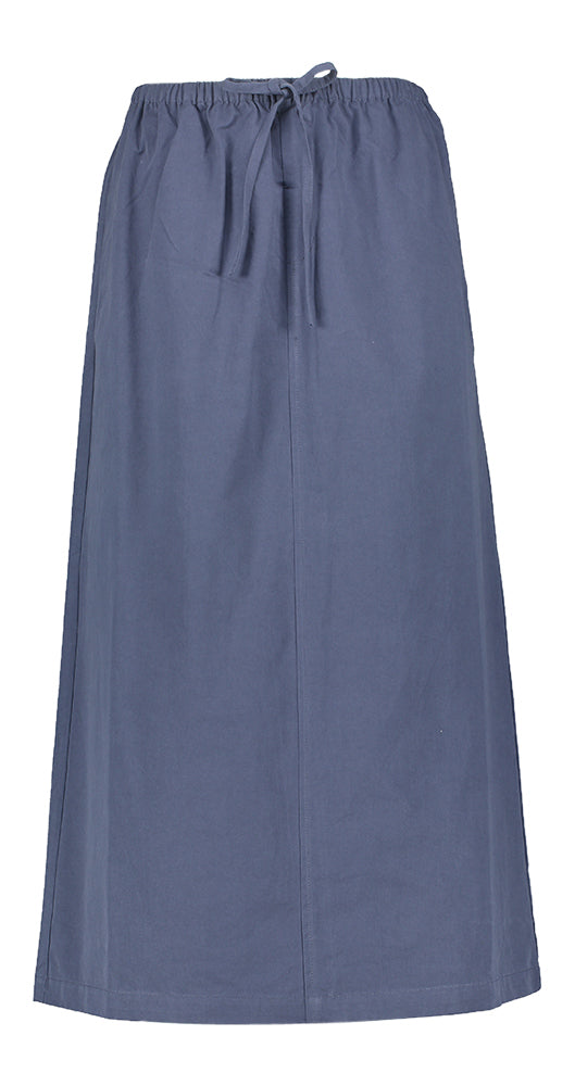 Jupe midi bleue en coton avec élastique JC Sophie
