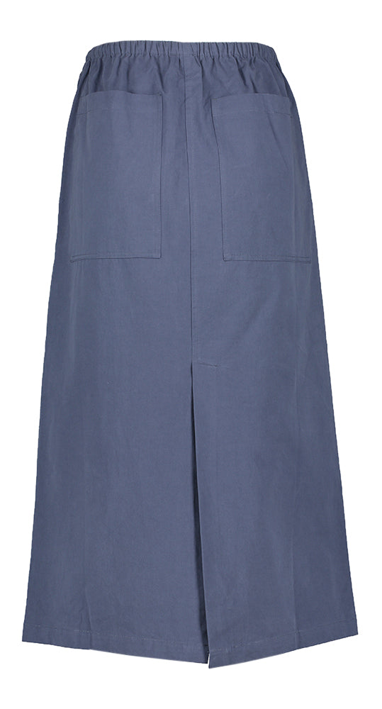 Jupe midi bleue en coton avec élastique JC Sophie