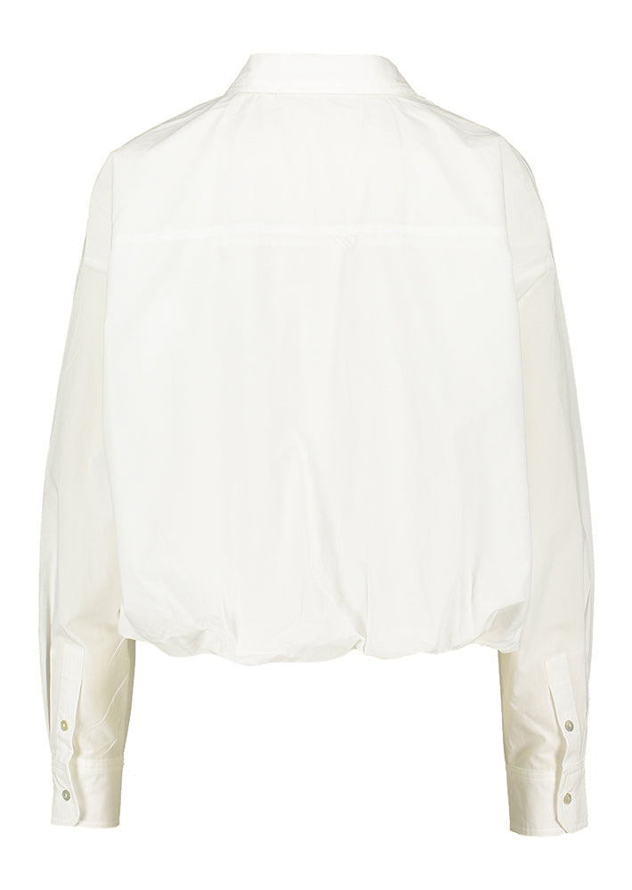 Witte katoenen bloes met rekker onderaan Ariana Nukus