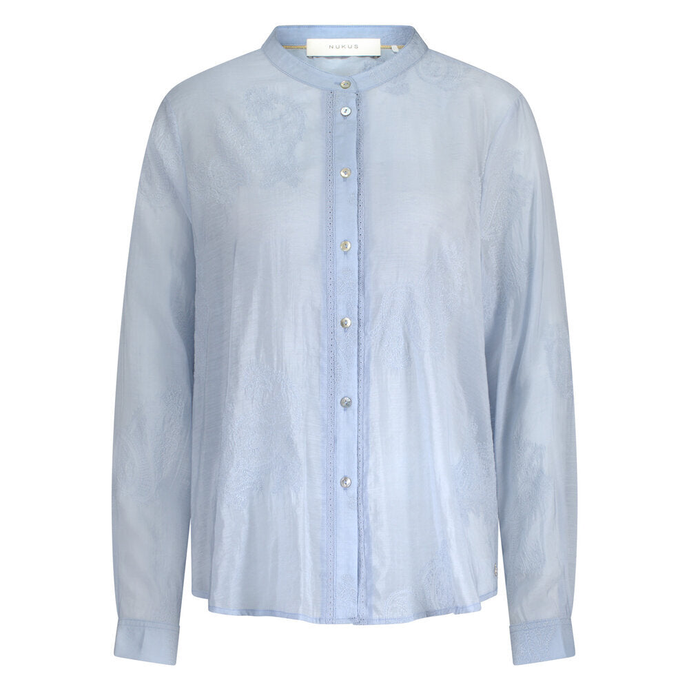 Lichtblauwe blouse Rosan Nukus