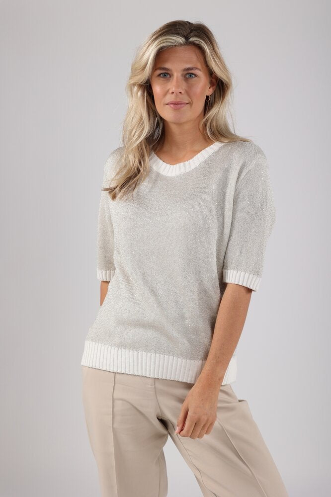 Pull beige à paillettes Elo Nukus
