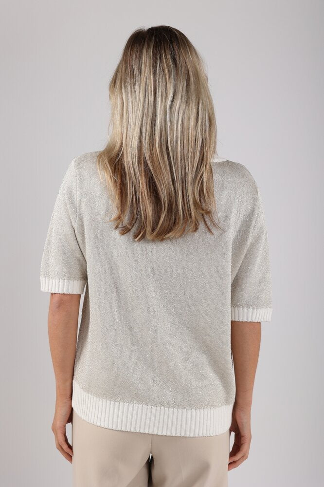Pull beige à paillettes Elo Nukus