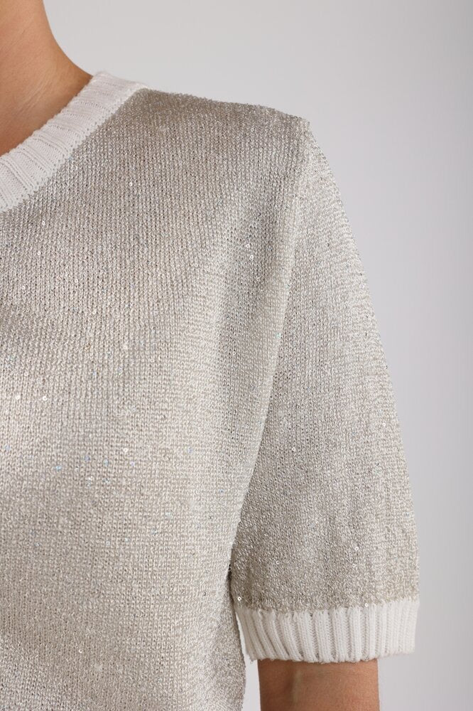 Pull beige à paillettes Elo Nukus