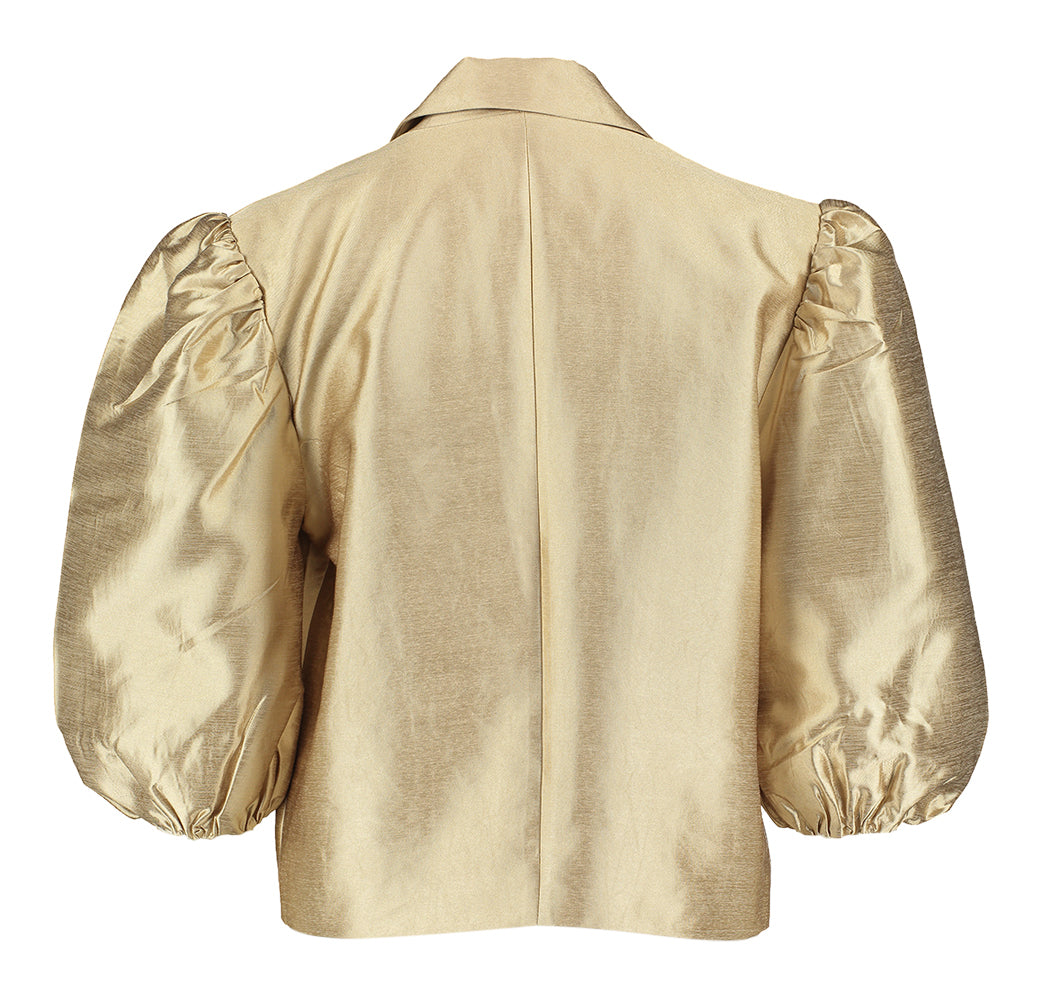 Gilet court doré à manches bouffantes de Naomie Nukus