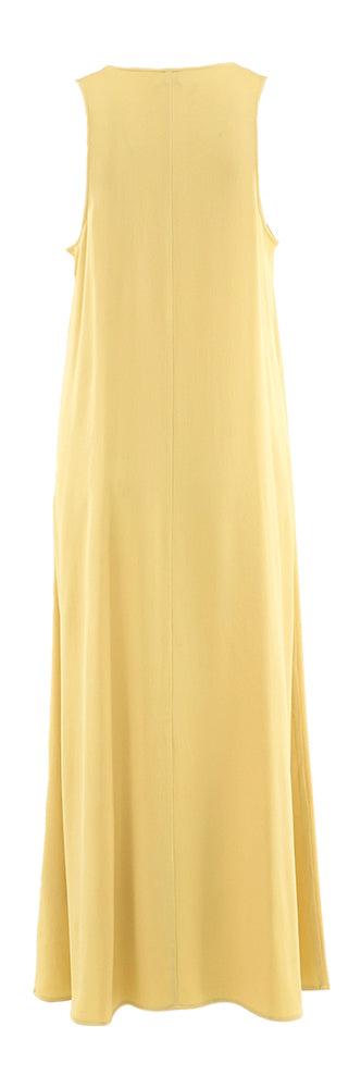 Robe longue jaune ocre sans manches à col en V Cenla Drykorn