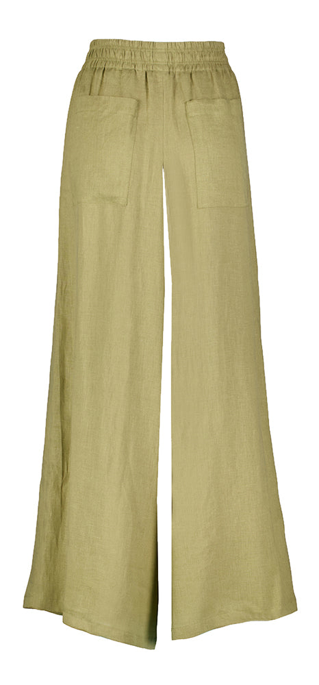 Pantalon en lin vert kaki Plafond Drykorn