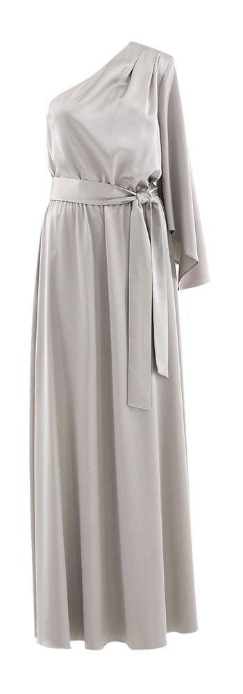 Robe de soirée argentée à une manche avec accès