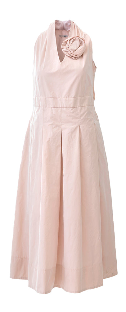 Robe de soirée rose avec broche fleur Palau Atmos