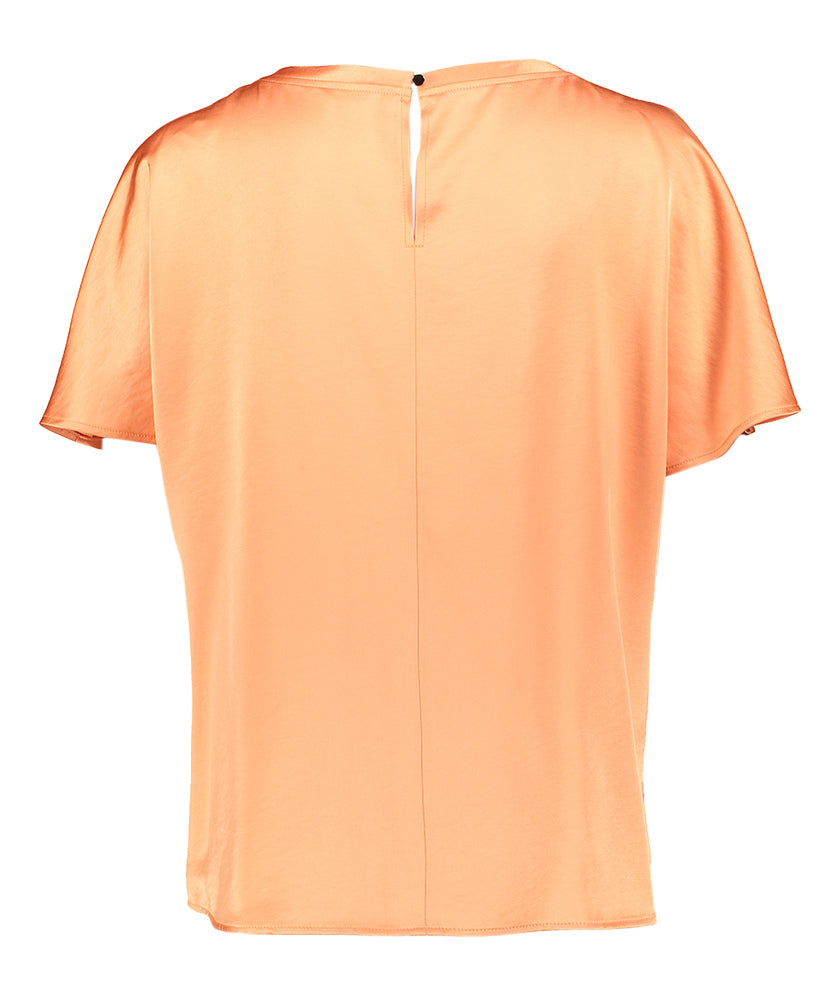 Chemisier brillant couleur abricot à manches courtes Esenza Senso