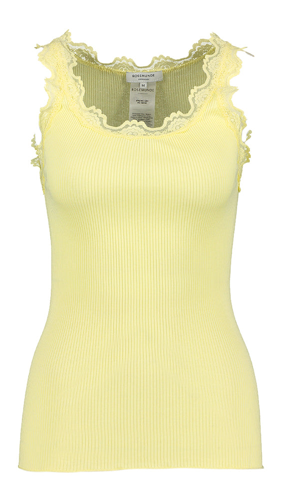 Gele top met kant Rosemunde