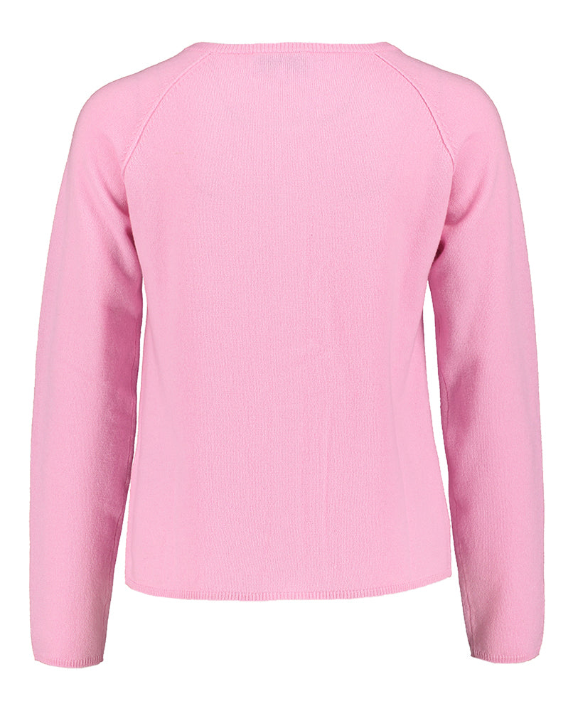 Roze wollen gilet met cashmere Rosemunde