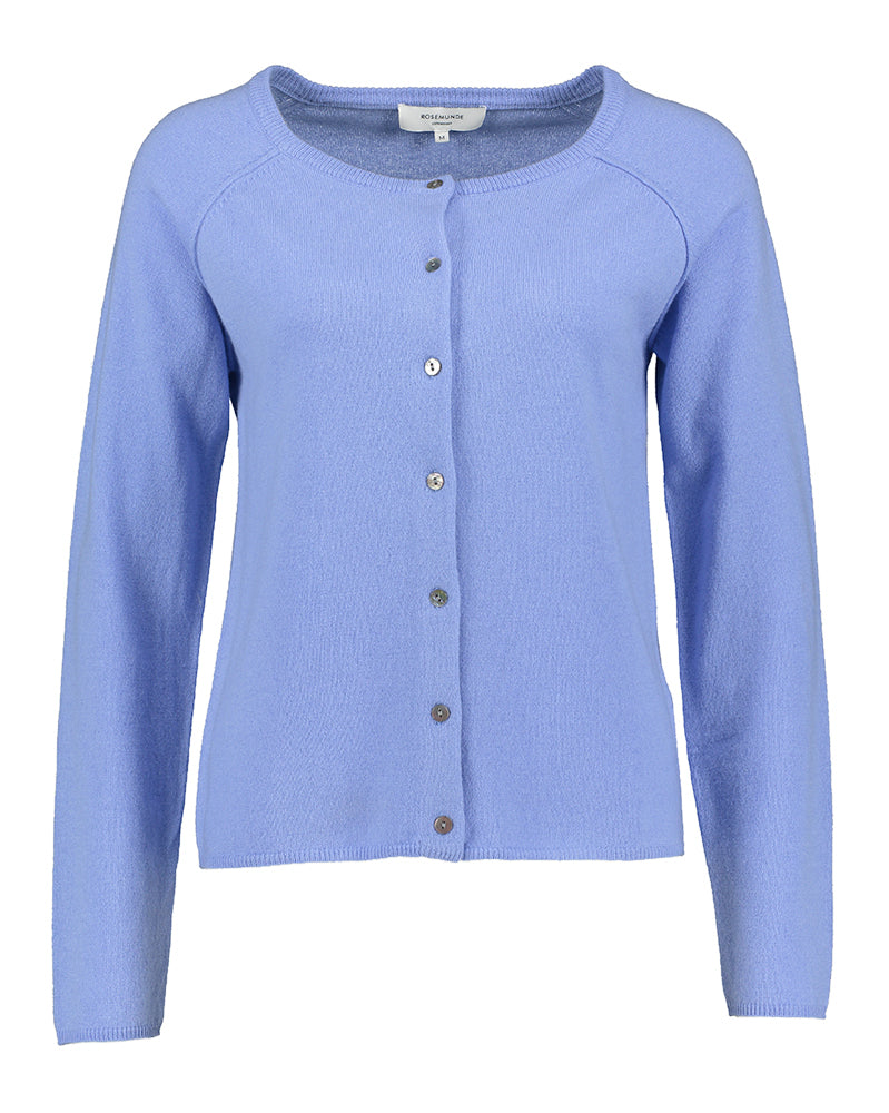 Licht blauwe wollen gilet met cashmere Rosemunde