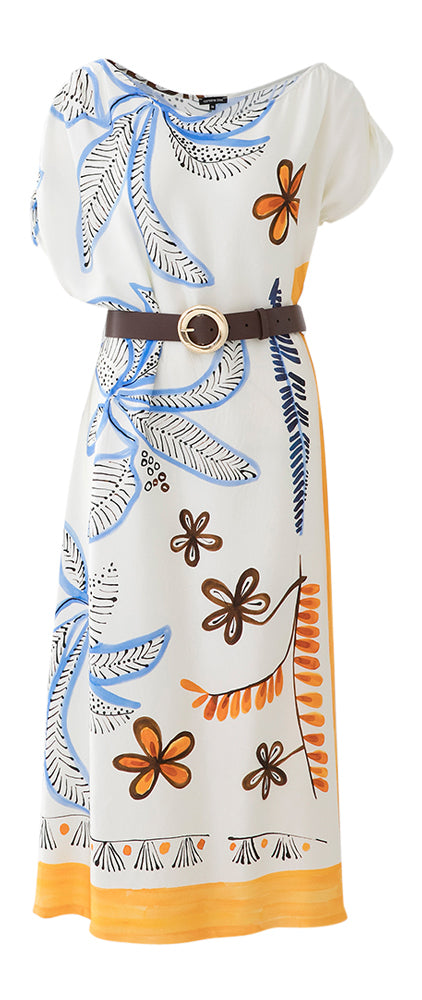Robe multicolore avec ceinture et fente latérale Caroline Biss