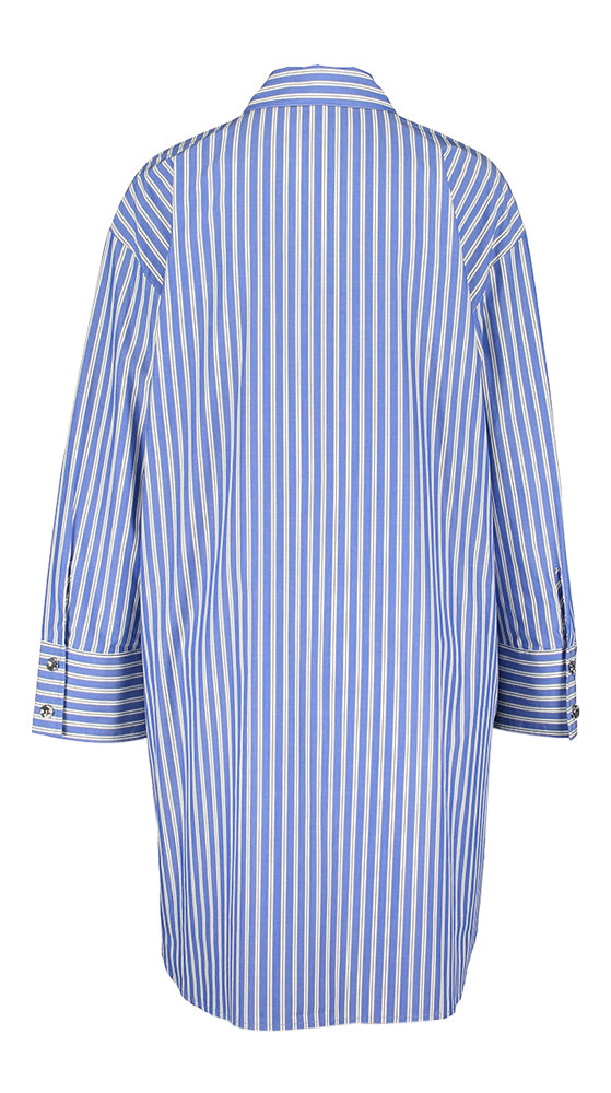 Robe-chemise à rayures bleues et blanches avec détails Caroline Biss