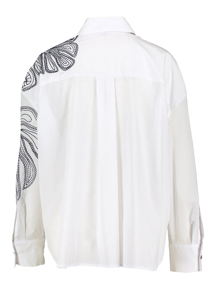 Witte bloes met bloemenprint Caroline Biss