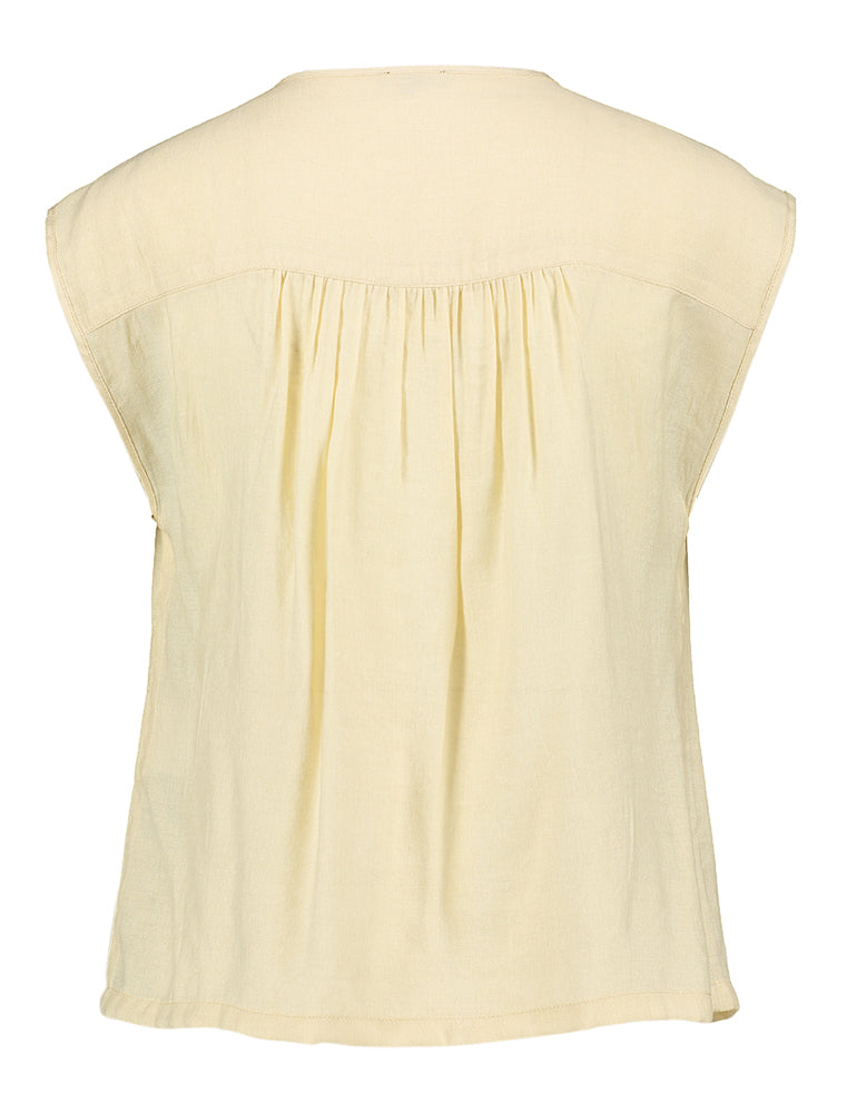 Chemisier beige à boutons décoratifs Caroline Biss