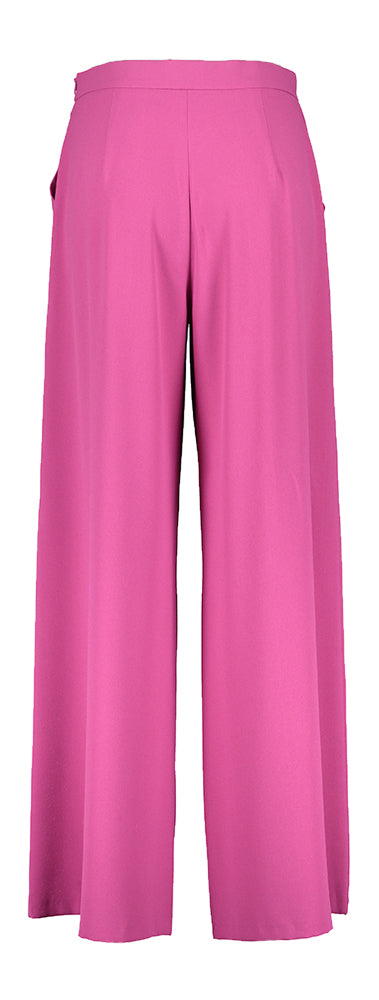 Pantalon fuchsia à jambes larges et fermeture éclair Caroline Biss