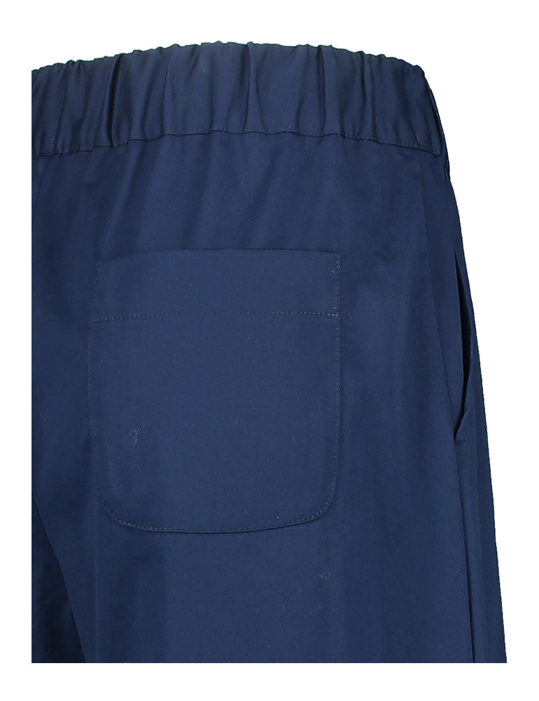 Pantalon large en coton bleu avec élastique Caroline Biss