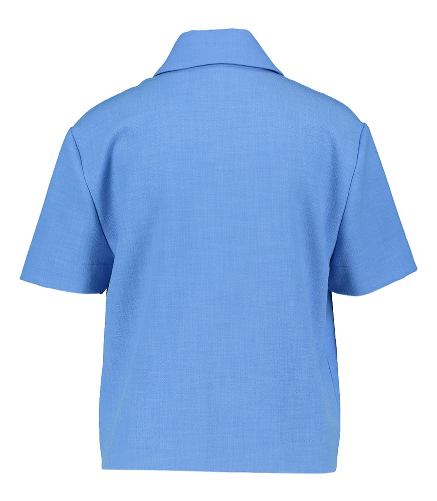 Chemisier bleu vif à manches courtes Caroline Biss