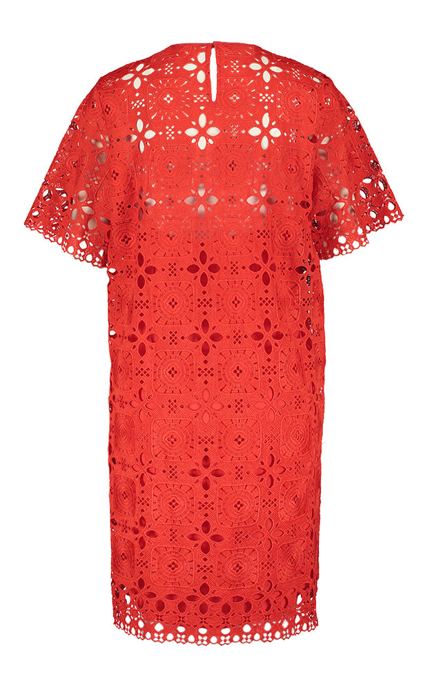 Rode jurk in broderie Cerise Suncoo