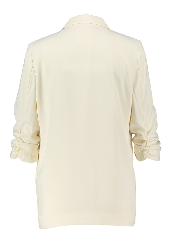 Ecru openvallende blazer met korte mouwen Soaked In Luxury