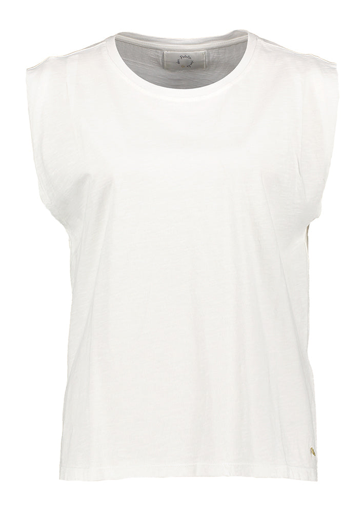 T-shirt blanc à col rond Zaeba Des Petits Hauts